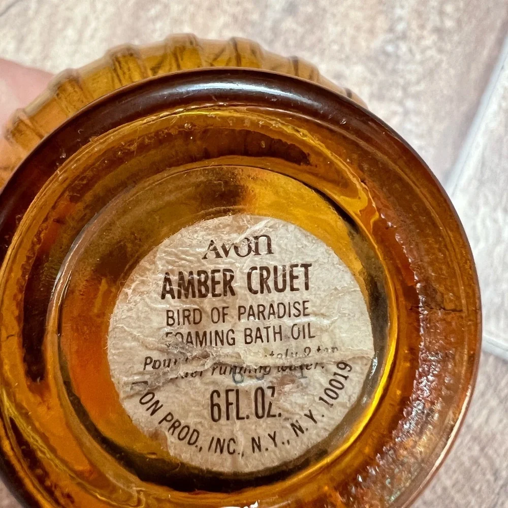 Vintage Avon Amber Bubble Bath Container